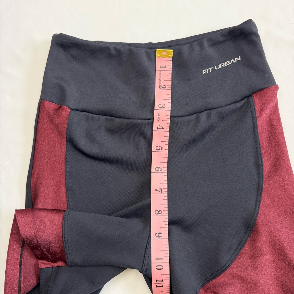 Matching Activewear Set Burgundy Black Sports Bra Biker Shorts Workout Set - Picture 13 of 13